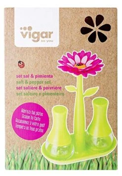 Flower Power Of Salt And Pepper Mills Green Plastic 10 X 4 X 12 Cm -Peugeot Shop 51asZGqB07L