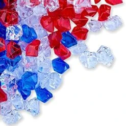 Patriotic Acrylic Ice Rocks Crystals Gems ~550 Pcs 3 Lbs Bulk Bag For Vase Filler Table Scatter Party Wedding Arts Crafts Decoration Display Idea -Red Blue Clear Blend -Peugeot Shop 51azbMy5YrL. AC