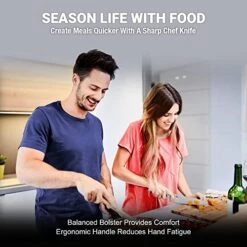 Chef Knife 8 Inch, Multipurpose, Sharp Kitchen Knife, High Carbon Stainless Steel, Ergonomic Handle, Home Or Professional Use, Chef's Knife Includes Sheath & Gift Box -Peugeot Shop 51b2EbJso8L