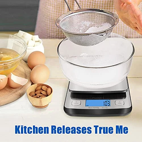 Kitchen Scale, 11lb Food Scales Digital Weight Grams And Oz, LCD Backlit Display, Stainless Steel Digital Scale With Tare & Auto Off For Baking And Cooking, Batteries Included 4 Kitchen Scale, 11lb Food Scales Digital Weight Grams And Oz, LCD Backlit Display, Stainless Steel Digital Scale With Tare & Auto Off For Baking And Cooking, Batteries Included - Image 4