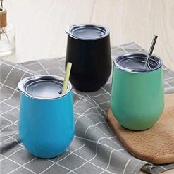 Reusable Short Small Silicone 5.5" &Metal 6" Stainless Steel Stirrer Drinking Straws Set For Coffee/Moscow Mule Mug, Cocktail Lowball Glasses, Kids Toddler Baby Cup, Wine Tumbler,Bar-With Silicone Tip -Peugeot Shop 51bHtHq5XQL