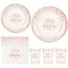 Rose Gold Foil 90 Fabulous Napkins Plates Cups Set For Women 90th Birthday Party Decorations Supplies, Disposable Tableware Set Of 24 (9" Plates, 7" Plates, Luncheon Napkins, 9oz Cups)
