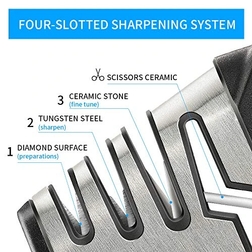 4-in-1 Kitchen Professional Knife Sharpener, Heavy Duty 4-Stage Knife Accessories Helps Repair, Restore, Polish - Good Fits For Ceramic/Steel Knives, Scissors By Sendaist 2 4-in-1 Kitchen Professional Knife Sharpener, Heavy Duty 4-Stage Knife Accessories Helps Repair, Restore, Polish - Good Fits For Ceramic/Steel Knives, Scissors By Sendaist - Image 2