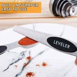 Magnetic Measuring Spoons Set, Dual Sided, Stainless Steel, Fits In Spice Jars, Black, Set Of 8 -Peugeot Shop 51bRW0ULsAL