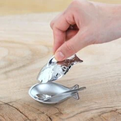 Alessi Colombina Fish Salt Container, Steel -Peugeot Shop 51bSSXB3P9L