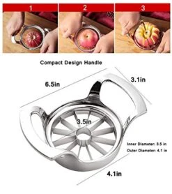 Pple Slicer And Corer, Heavy Duty Stainless Steel Ultra-Sharp Apple Divider Wedger, 12-Blade Corer For Up To 3.5 Inches Fruit Slice -Peugeot Shop 51bY4PqpkML