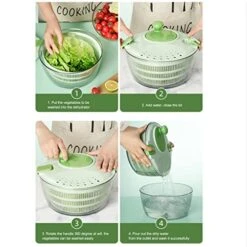 KOAIUS Vegetable Dryer,Salad Spinner,4L Vegetable Dryer PP Salad Spinner Multifunction Salad Drainer Bowl For Home Kitchen Green Baskets -Peugeot Shop 51bY5nkU8VL