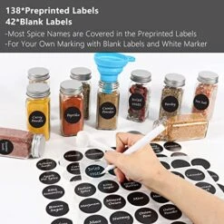 Hanging Spice Racks With Jars, 4-Tier Wall Mounted Metal Spice Racks With 32 Pcs 4oz Glass Spice Jars, Easy To Install Space Saving Organizer Shelf With Seasoning Bottles For Your Kitchen And Pantry -Peugeot Shop 51bh2OC6RpL