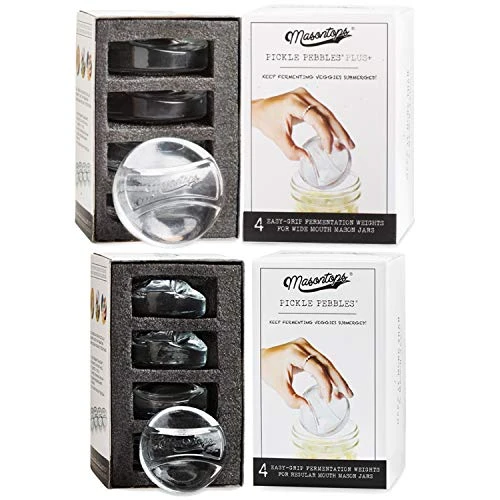Pickle Pebble Glass Fermenting Weights - Pickling Fermentation Weight Set – Wide/Small Mouth Combo 1 Pickle Pebble Glass Fermenting Weights - Pickling Fermentation Weight Set – Wide/Small Mouth Combo