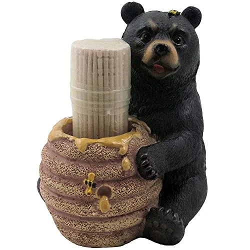 Decorative Black Bear In A Beehive Honey Pot Toothpick Holder Figurine For Cabin Or Rustic Lodge Decor Sculptures And Statuettes As Collectible Wildlife Animal Gifts 1 Decorative Black Bear In A Beehive Honey Pot Toothpick Holder Figurine For Cabin Or Rustic Lodge Decor Sculptures And Statuettes As Collectible Wildlife Animal Gifts