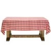 - 60" X 102" Premium Checkered Tablecloth - Rectangular Polyester Fabric Picnic Table Cover - Red & White Gingham Cloth