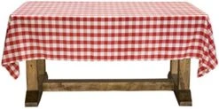 - 60" X 102" Premium Checkered Tablecloth - Rectangular Polyester Fabric Picnic Table Cover - Red & White Gingham Cloth -Peugeot Shop 51bvsynUviL. AC