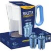 Brita Wave Large 10-Cup Water Filter Pitcher With 2 Longlast+ Filters- Blue