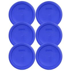 Pyrex 7201-PC Round 4 Cup Storage Lid For Glass Bowls (6, Light Blue), 950 Milliliters