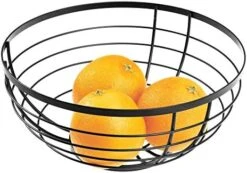 Austin Wire Bowl, Metal Fruit Basket With Lattice Design, Matte Black -Peugeot Shop 51c011Bu4hL. AC