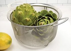 Endurance Kitchen Collection Stainless Steel Mesh Strainer Colander, 6 Quart, Wide Rim -Peugeot Shop 51c5bVYBJOL