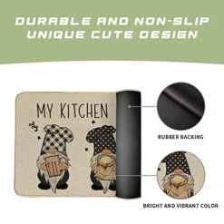 GEEORY Gnomes Decorative Kitchen Mats Set Of 2,My Kitchen My Rules Floor Mat Farmhouse Seasonal Holiday Decor For Home Kitchen - 17x29 And 17x47 Inch GK007 -Peugeot Shop 51c6VTJU2LL