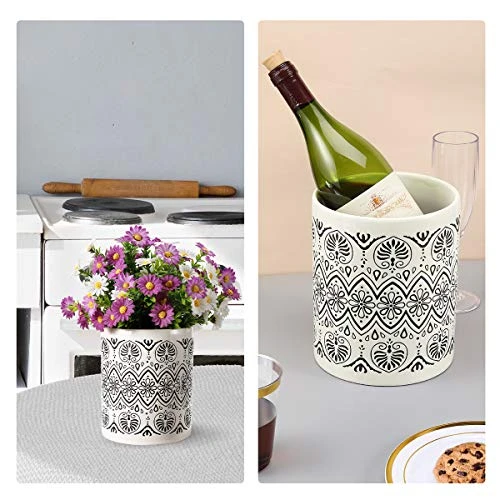 Kitchen Utensil Holder For Countertop, Large Ceramic Utensil Holder Farmhouse Utensil Crock For Kitchen & Dining Table, White Cooking Utensil Holder, Graffiti Style 002 6 Kitchen Utensil Holder For Countertop, Large Ceramic Utensil Holder Farmhouse Utensil Crock For Kitchen & Dining Table, White Cooking Utensil Holder, Graffiti Style 002 - Image 6