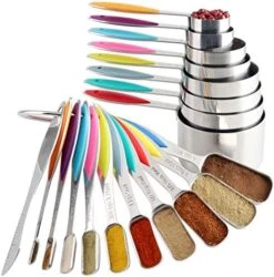 Measuring Cups And Spoons Stainless Steel Set Of 19 Includes 18 Stainless Steel Measuring Cups And Spoons And 1 Leveler Set Liquid Or Dry Measuring Cup And Spoon Set For Dry And Liquid Ingredient -Peugeot Shop 51cPHTvCGL. AC