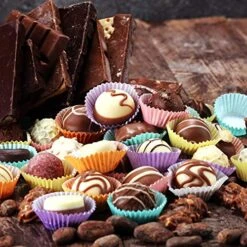 Mini Cupcake Liners Muffin Wrappers Rainbow Bright Baking Cups Paper, 400 Pack -Peugeot Shop 51cShzAEZGL