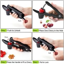 Cherry Pitter, Olive Pitter Tool, Cherry Pitter Tool Remover, Fruit Pit Core Remover With Space-Saving Lock Design For Make Fresh Cherry Dishes And Cocktail Cherries -Peugeot Shop 51cVCth3PLS 1