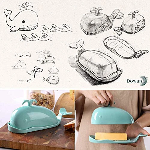 Whale Butter Dish, Cute Butter Dish, Funny Gifts For Mom Wife Friends, Fish Bone Cutting Measuring Lines And Tail Non-slip Design, Ideal Decor Gift For Birthday Wedding Housewarming, Turquoise 2 Whale Butter Dish, Cute Butter Dish, Funny Gifts For Mom Wife Friends, Fish Bone Cutting Measuring Lines And Tail Non-slip Design, Ideal Decor Gift For Birthday Wedding Housewarming, Turquoise - Image 2