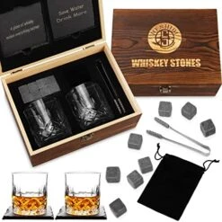 Whiskey Stones, Granite Chilling Whiskey Rocks, 2 Whiskey Glasses, 8 Granite Chilling Rocks, 2 Slate Coasters, Ice Tongs &Storage Bag. -Peugeot Shop 51caMEo7mdL. AC