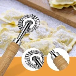 Ravioli Cutter Wheel,Pastry Wheel Cutter With Long Wooden Handle,Zinc Alloy Pasta Cutter Wheel For Kitchen -Peugeot Shop 51cbsfS750L