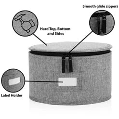 China Storage Container For Saucer And Appetizer Plates - 7" W X 5.5" H - Includes 12 Felt Dividers. Hard Shell And Stackable -Peugeot Shop 51cemw1jAVL