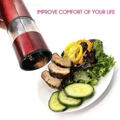 Ed Electric Salt And Pepper Grinder Set (2 Mills) | Red Automatic Adjustable Shaker | Battery Operated Spice Mill | Stylish Kitchen Accessory | Adjustable Coarseness Ceramic Burrs | LED Light 7 Ed Electric Salt And Pepper Grinder Set (2 Mills) | Red Automatic Adjustable Shaker | Battery Operated Spice Mill | Stylish Kitchen Accessory | Adjustable Coarseness Ceramic Burrs | LED Light -Peugeot Shop 51cgee9F9nL