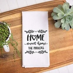 Couple Two Towel Set | Personalized Waffle Weave Kitchen Towel | Housewarming Gift | Wedding Gift | Personalized Dish Towel | Engagement Gift -Peugeot Shop 51chPSAkKkL