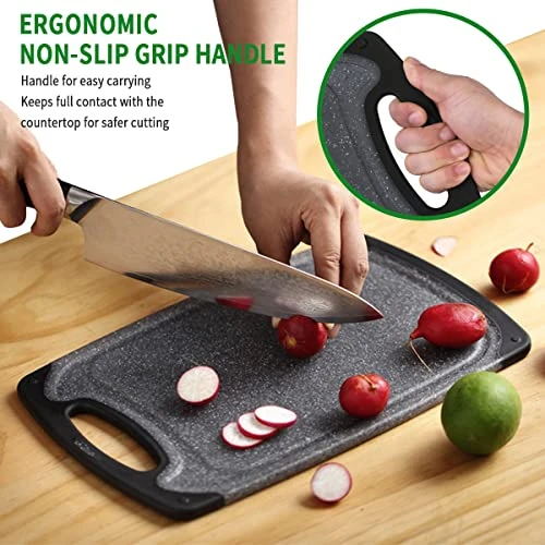 Cutting Boards Set, Chopping Board, Plastic Cutting Boards For Kitchen Dishwasher Safe BPA Free, Large Cutting Board, Cutting Boards For Kitchen, Meat Cutting Board, Slip Resistant, Juice Grooves 3 Cutting Boards Set, Chopping Board, Plastic Cutting Boards For Kitchen Dishwasher Safe BPA Free, Large Cutting Board, Cutting Boards For Kitchen, Meat Cutting Board, Slip Resistant, Juice Grooves - Image 3