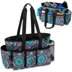 Tote Cleaning Caddy With Dividers For Cleaning Supplies, Cleaning Bag Organizer With Handle Strap For Cleaning Work, Totem, (Bag Only)