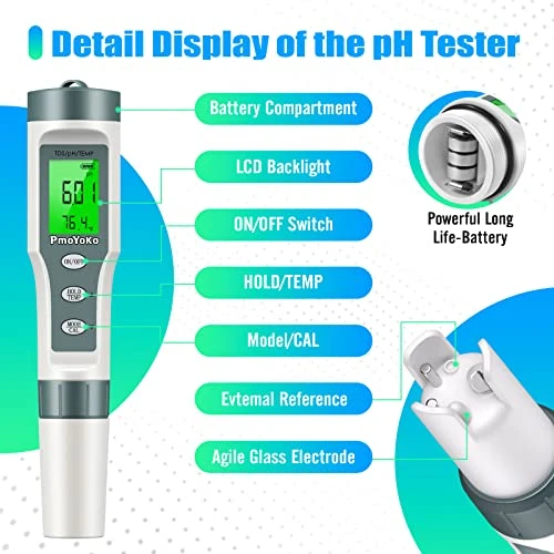 Digital PH/TDS Meter With ATC PH Tester, 3 In 1 PH TDS Temp 0.01 Resolution High Accuracy PH Tester Pen With LCD Backlit, Water Tester For Household Drinking Water, Wine, Pool And Aquariums 2 Digital PH/TDS Meter With ATC PH Tester, 3 In 1 PH TDS Temp 0.01 Resolution High Accuracy PH Tester Pen With LCD Backlit, Water Tester For Household Drinking Water, Wine, Pool And Aquariums - Image 2