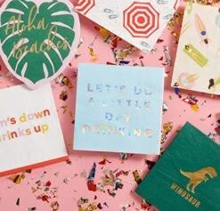 TW4-22027 Let's Do A Little Day Drinking Paper Cocktail Napkins, 5'' X 5'', Blue, 20pcs -Peugeot Shop 51coNQf1xzL