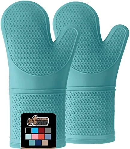 Heat And Slip Resistant Silicone Oven Mitts Set, Soft Cotton Lining, Waterproof, BPA-Free, Long Flexible Thick Gloves For Cooking, BBQ, Kitchen Mitt Potholders, Sets Of 2, 12.5 In, Black 13 Heat And Slip Resistant Silicone Oven Mitts Set, Soft Cotton Lining, Waterproof, BPA-Free, Long Flexible Thick Gloves For Cooking, BBQ, Kitchen Mitt Potholders, Sets Of 2, 12.5 In, Black - Image 13