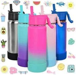 17 Oz Insulated Water Bottle With Straw Lid For Kids And Adult + 20 Funny Waterproof Stickers - Perfect For Personalizing Your Kids Metal Water Bottle -Peugeot Shop 51cr9kzBkvL. AC