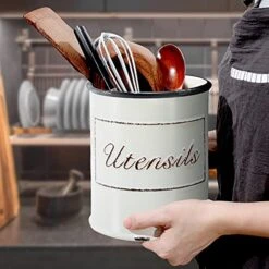 Extra Large Utensil Holder For Long Cooking Tools, 7.2'' Deep And Wide Opening, Rustic Farmhouse Utensil Holder, No Tipping Over, Dishwasher Safe, Ceramic Utensil Crock For Long Spoon Spatula 7 Extra Large Utensil Holder For Long Cooking Tools, 7.2'' Deep And Wide Opening, Rustic Farmhouse Utensil Holder, No Tipping Over, Dishwasher Safe, Ceramic Utensil Crock For Long Spoon Spatula -Peugeot Shop 51croxO3wRL