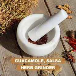 Luxury Namibia Africa Marble Mortar And Pestle Set, Grinder Bowl For Guacamole, Salsa, Pill Crusher, Spice, Herb, Garlic, Nut, Heavy Duty Grinder For Kitchen(Namib Fantasy) -Peugeot Shop 51cynS1F7RL