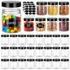 8 OZ Plastic Jars With Lids,(Crazystorey)32 Pack Clear Plastic Slime Containers For Kitchen And Household Food Storage Of Dry Goods, Creams And More Included Extra Label And A Pen