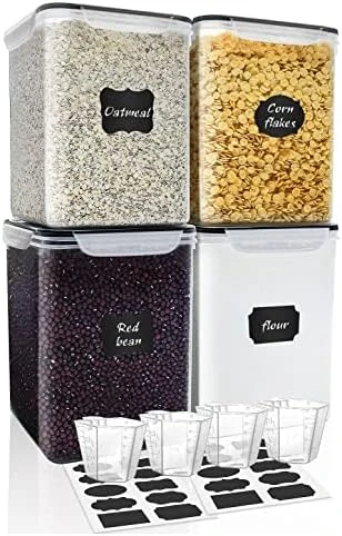 Extra Large 7qt / 6.5L/220oz Tall Food Storage Containers, WIDE & DEEP, 4-Piece BPA Free Plastic Airtight Kitchen Pantry Storage Containers For Flour, Sugar, With 4 Measuring Cups,20 Labels 5 Extra Large 7qt / 6.5L/220oz Tall Food Storage Containers, WIDE & DEEP, 4-Piece BPA Free Plastic Airtight Kitchen Pantry Storage Containers For Flour, Sugar, With 4 Measuring Cups,20 Labels - Image 5