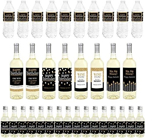 Big Dot Of Happiness Adult 60th Birthday - Gold - Mini Wine Bottle Labels, Wine Bottle Labels And Water Bottle Labels - Birthday Party Decorations - Beverage Bar Kit - 34 Pieces 12 Big Dot Of Happiness Adult 60th Birthday - Gold - Mini Wine Bottle Labels, Wine Bottle Labels And Water Bottle Labels - Birthday Party Decorations - Beverage Bar Kit - 34 Pieces - Image 12