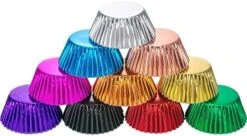 10 Colors Foil Cupcake Liners Standard Paper Baking Cups Muffin Case Decoration Cups(200 Pieces) -Peugeot Shop 51d97BoETdL. AC 1