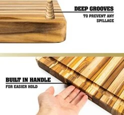 Large Thick Teak Wood Cutting Board [Edge Grain, 20" X 15" X 1.5"] Juice Groove, Hand Grips, Reversible | Lifetime Replacement Teak Cutting Board For Kitchen (20x15x1.5 Inches) -Peugeot Shop 51dC4qUnYPL