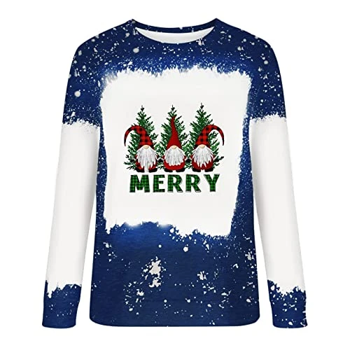 Womens Causal Loose Crewneck Fall Loose Tops Sweatshirts Long Sleeve Christmas Print Plus Size Pullover Top Streetwear 3 Womens Causal Loose Crewneck Fall Loose Tops Sweatshirts Long Sleeve Christmas Print Plus Size Pullover Top Streetwear - Image 3