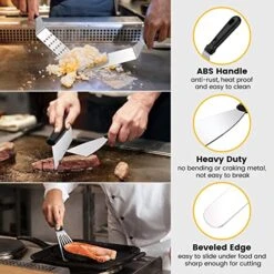 Griddle Accessories Kit, 44Pcs Flat Top Grill Accessories For Blackstone Griddle Accessories For Camp Chef BBQ Grill Tools Set Spatula Set With Scissors, Spatula, Scraper, Basting Cover -Peugeot Shop 51dDdibtWWL
