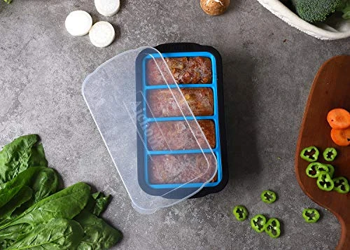 1-Cup Extra Large Freezing Tray For Soup,broth,sauce Or Butter,2 Pack Ice Cube Trays With Lid, Silicone Freezer Container Molds Soup Trays -makes Four Great Portions 1cup Cube(2 PACK, Blue) 5 1-Cup Extra Large Freezing Tray For Soup,broth,sauce Or Butter,2 Pack Ice Cube Trays With Lid, Silicone Freezer Container Molds Soup Trays -makes Four Great Portions 1cup Cube(2 PACK, Blue) - Image 5