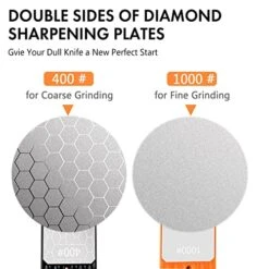 5-In-1 Knife Sharpener, Double-Sided Diamond Knife Sharpening Stone With 3 Slots For Coarse And Fine Grinding, Professional Sharpening Tool Knife Sharpeners For Knives Scissors (400/1000 Grit) -Peugeot Shop 51dKn1iWJ2L