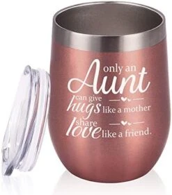 Auntie Christmas Birthday Gifts Wine Tumbler, Funny Birthday Mother's Day Gifts For Aunts From Nephew Niece, 12 Oz Auntie Sippy Cup Insulated Stainless Steel Wine Tumbler With Lid, Mint -Peugeot Shop 51dLj2NSpIL. AC
