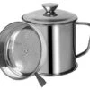 Bacon Grease Container With Strainer 1.25L / 42oz Stainless Steel Cooking Oil Keeper With Lid And Easy-Grip Handle Suitable For Storing Frying Oil And Cooking Grease